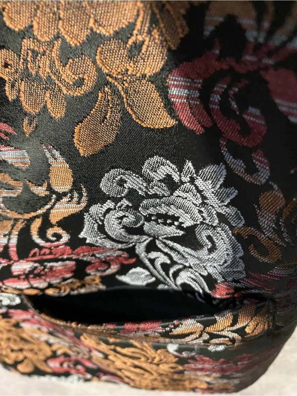 Wah Maker Frontier Brocade Tapestry Western Vest Men's M Floral USA Made